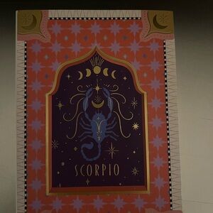 Scorpio Zodiac Wall Art with Gold Accents